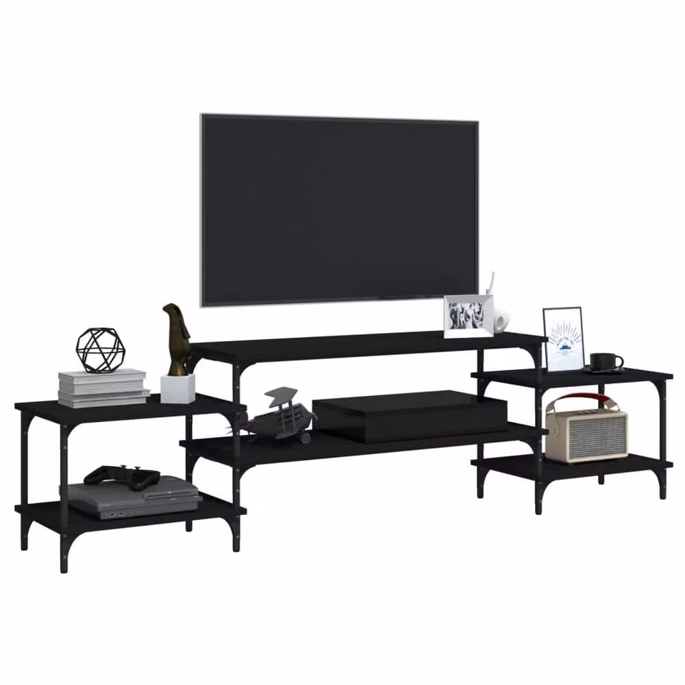 Berkfield Home Modern Black TV Cabinet in Matt MDF, W/D/H: 197 x 35 x 52 cm – 3