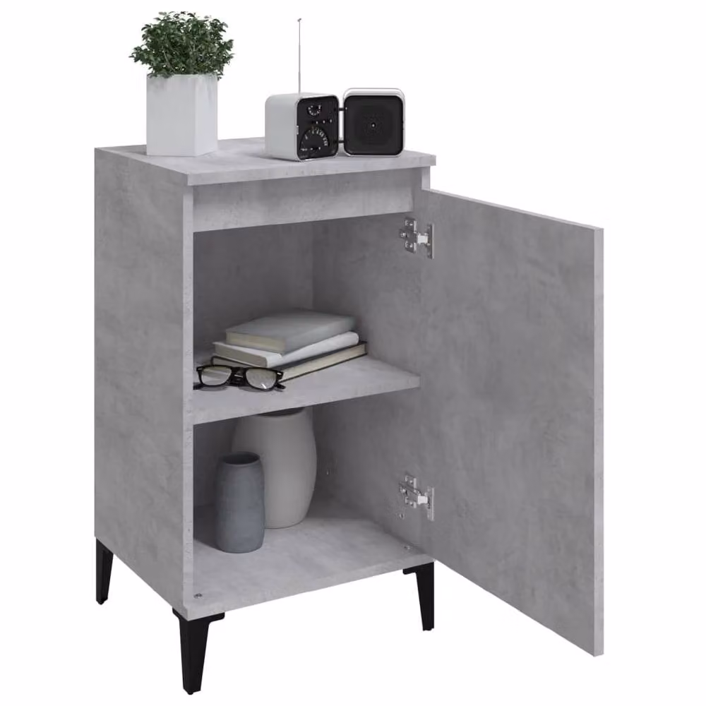Berkfield Home Bedside Cabinet in Concrete Grey, W/D/H: 40 x 35 x 70 cm – 3
