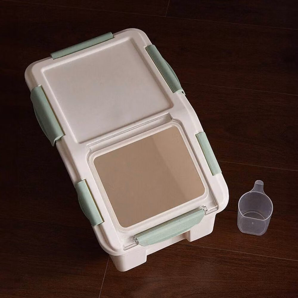 EONLION 10kg Kitchen Rice Dispenser Storage in White and Green – 3