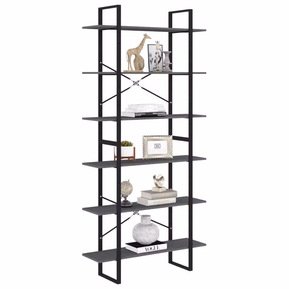 Berkfield Home High Cabinet in Grey Solid Pine Wood, W/D/H: 100 x 30 x 210 cm – 3