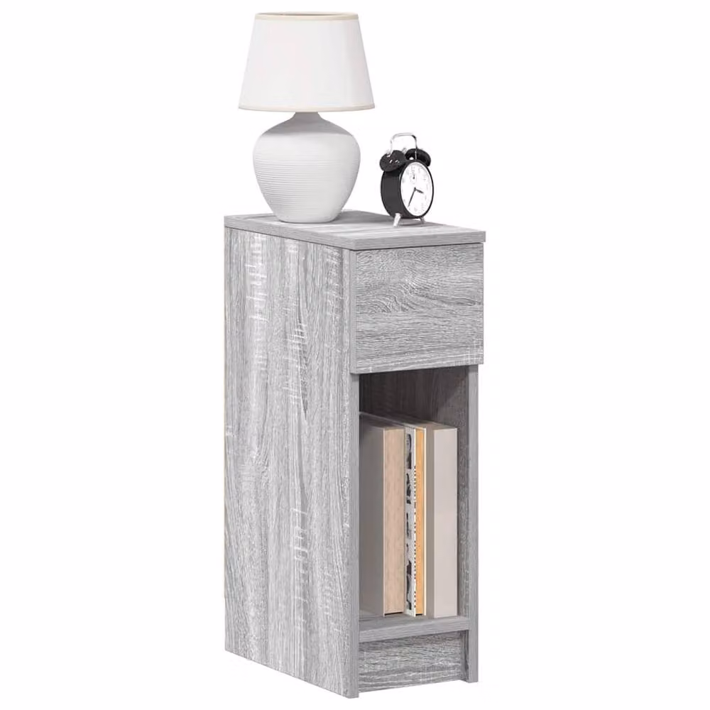Berkfield Home Bedside Cabinet with Drawer in Grey Sonoma, W/D/H: 20 x 36 x 60 cm – 1