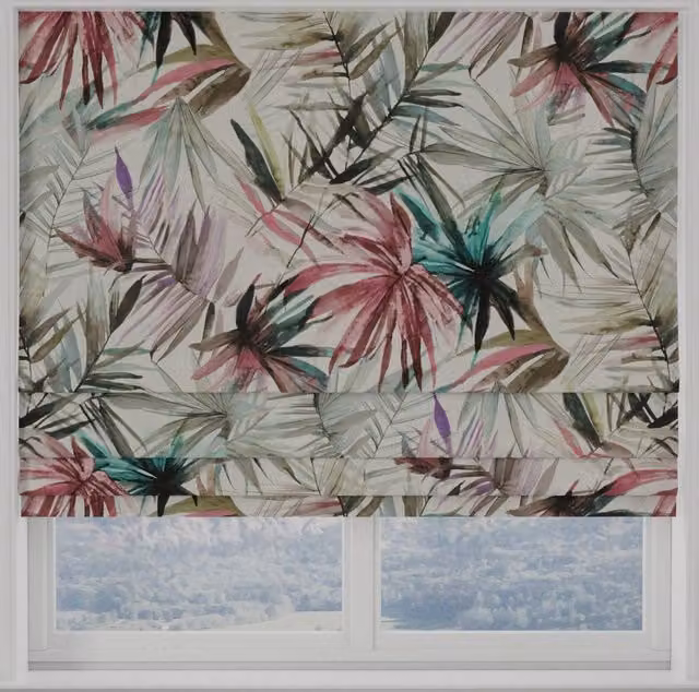 Terrys Waikiki Made to Measure Blackout Roman Blind in Hibiscus Floral Multicolour