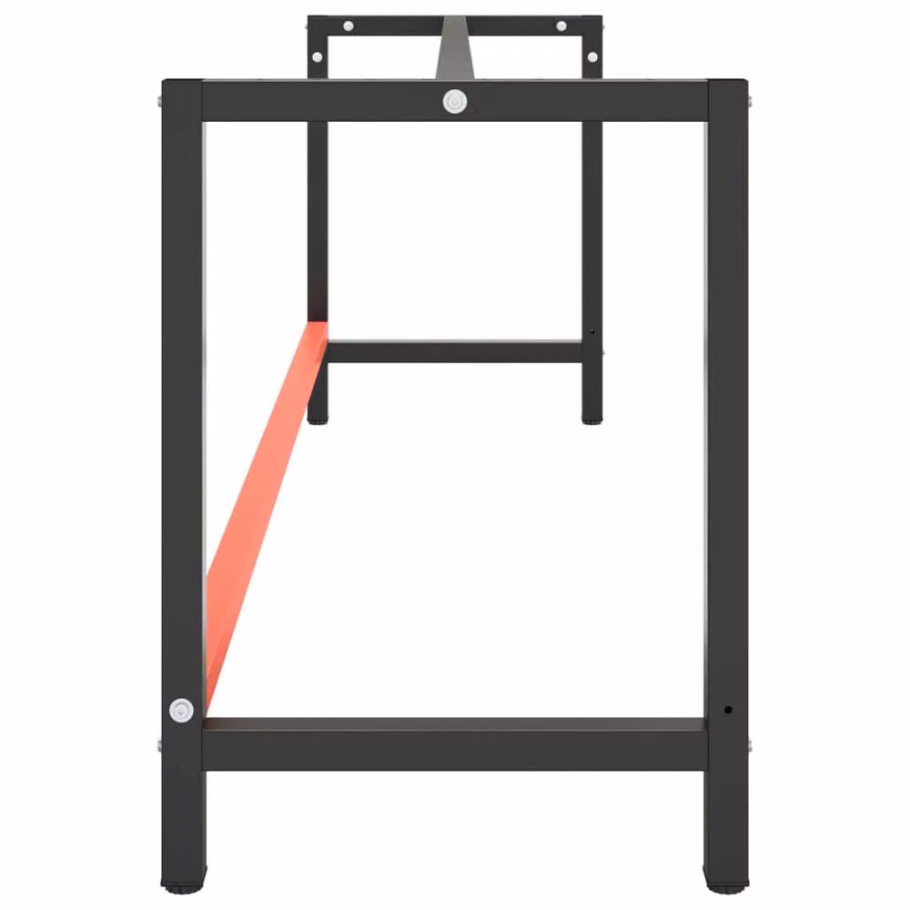 Berkfield Home Metal Work Bench Frame in Matte Black and Matte Red, W/D/H: 220 x 57 x 79 cm – 2