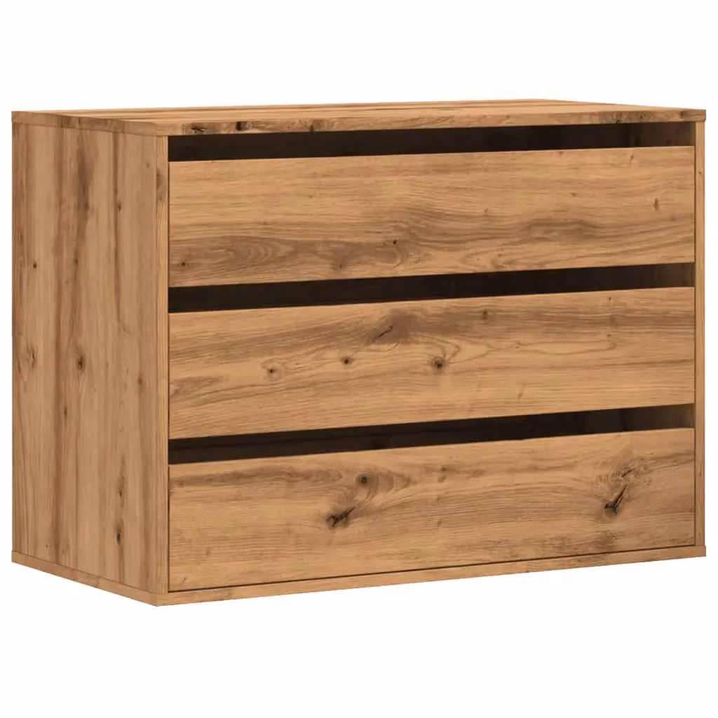 Berkfield Home Corner Chest of Drawers in Artisan Oak Brown, W/D/H: 80 x 41 x 58 cm – 2
