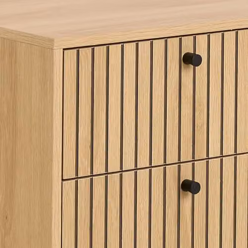 AC Design Furniture Ebbe Rectangular Bedside Table in Oak and Matte Black, W/D/H: 45.6 x 40 x 70 cm – 4