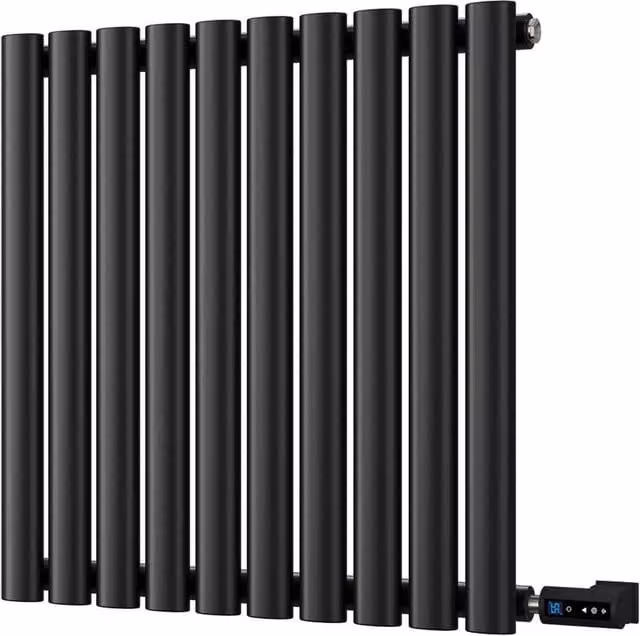 Omeara Black Horizontal Single Panel Electric Radiator with WIFI and Thermostat Control