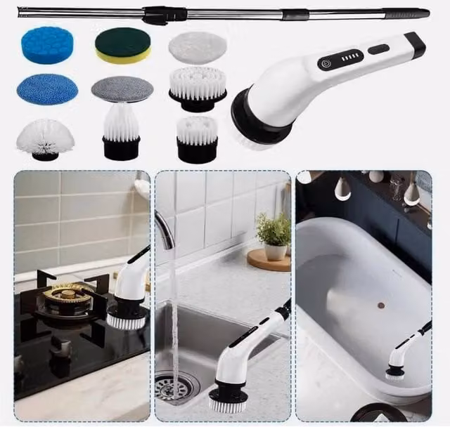 SPETLEK 9 in 1 Cordless Electric Spin Scrubber in White – 1