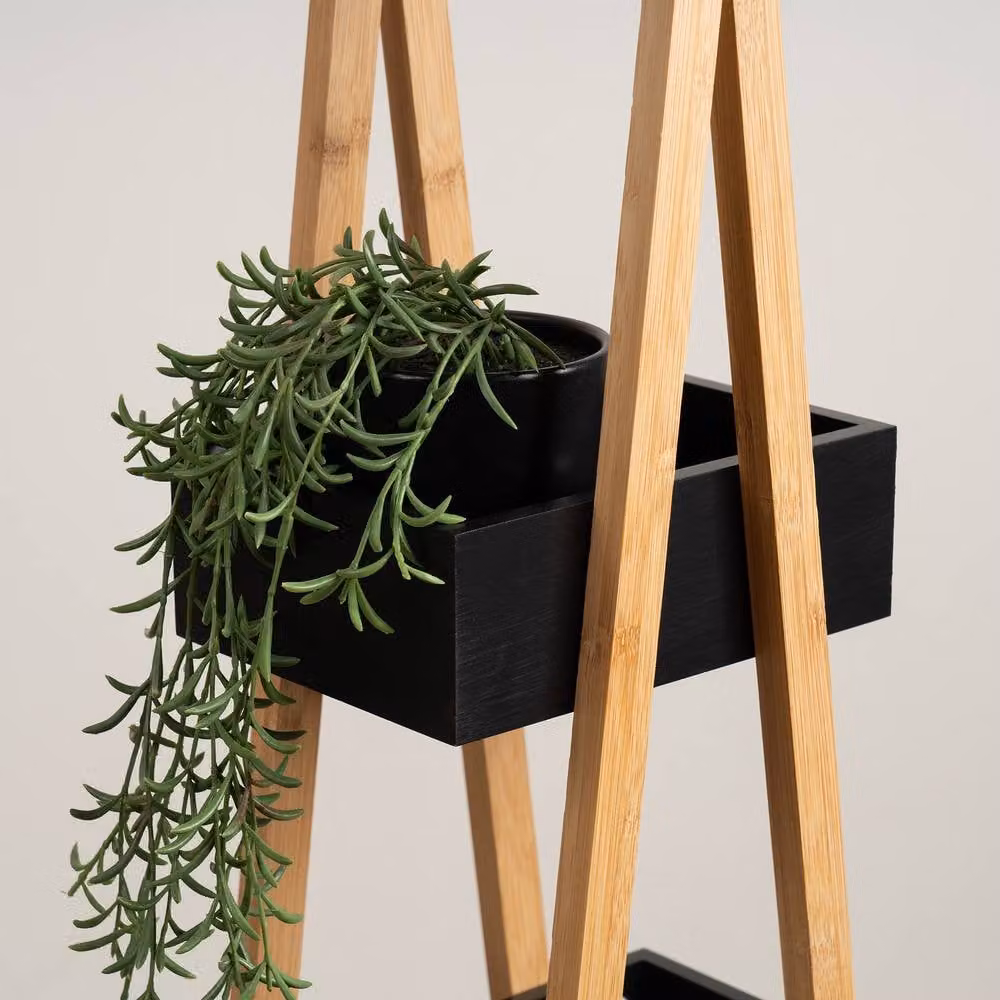 Scottish Everlastings Ltd Black Bamboo Wood Freestanding Ladder Bathroom Caddy – 3