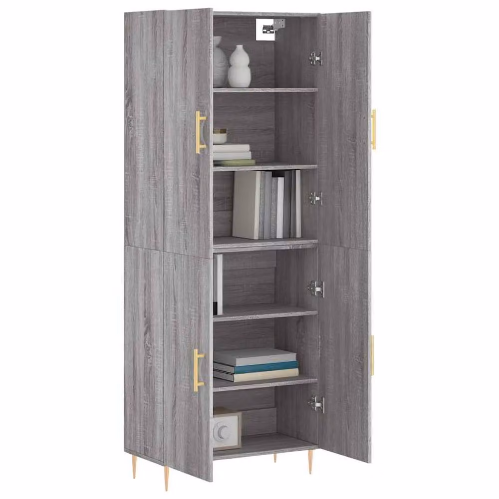 Berkfield Home Grey Sonoma Highboard in Engineered Wood, H 180 x W 69.5 x D 34 cm – 2