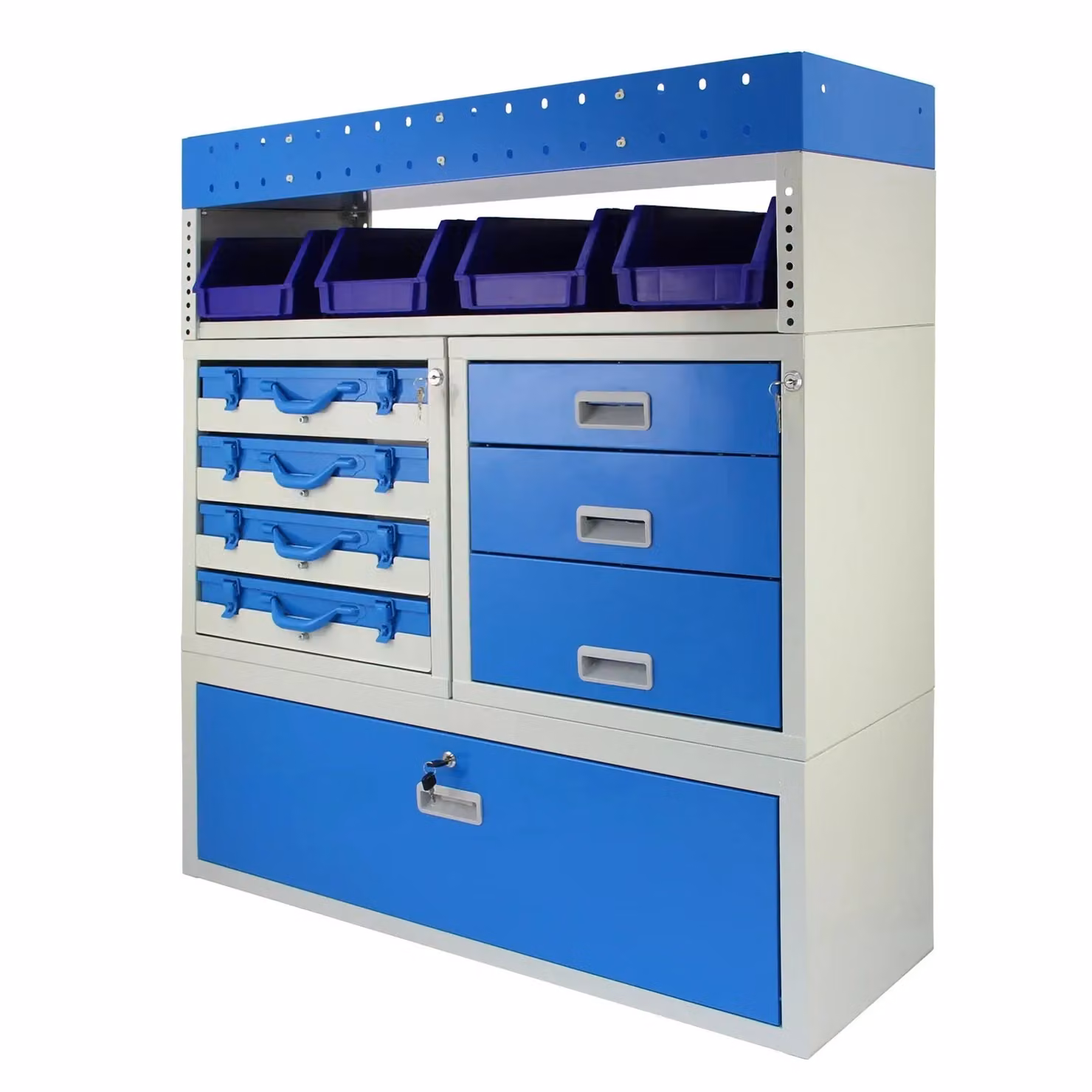 Monstershop Storm Lockable Metal Van Racking in Blue and Grey – 2