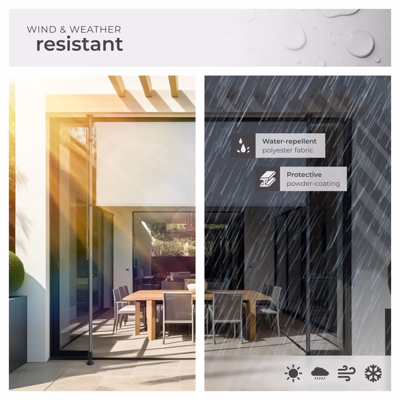 tectake Taija Retractable Awning in Grey, W/D: 310 x 120 cm – 3