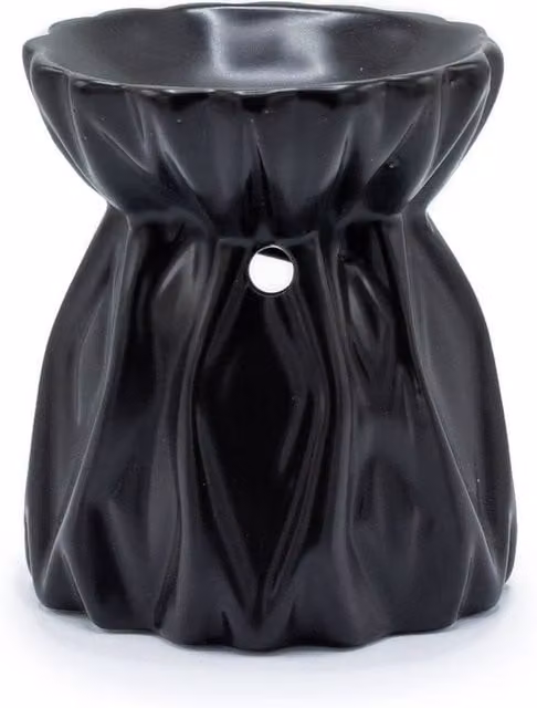 Serenityy Geometric Ceramic Tealight Oil Burner, Black