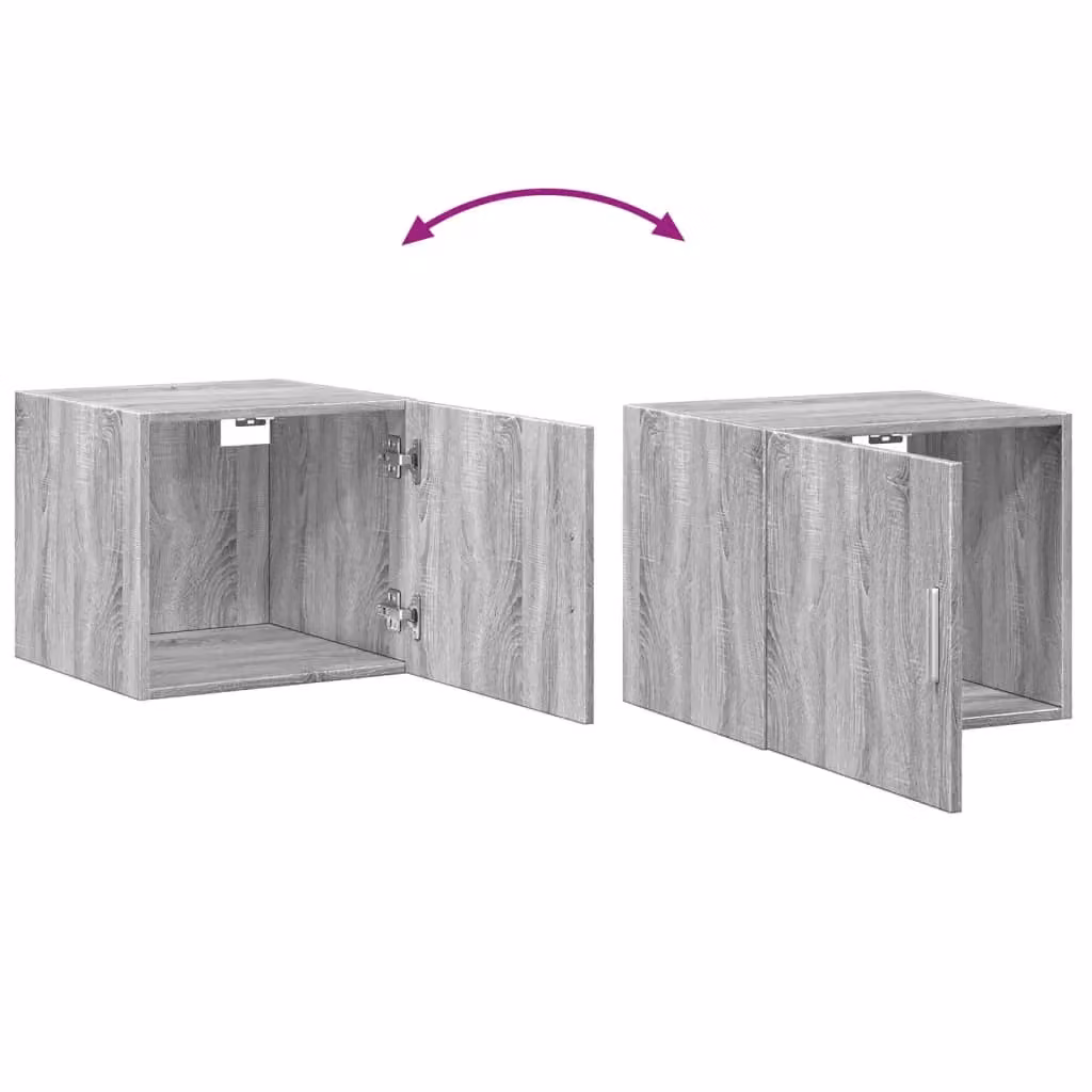 Berkfield Home Modern Wall Mounted Cabinet in Grey Matt MDF, W/D/H: 45 x 40 x 42.5 cm – 2