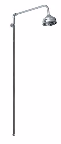 Balterley Chrome Rigid Shower Riser Rail Kit with Round Overhead Showerhead, W/D/H: 10.0 x 57.0 x 102.5 cm