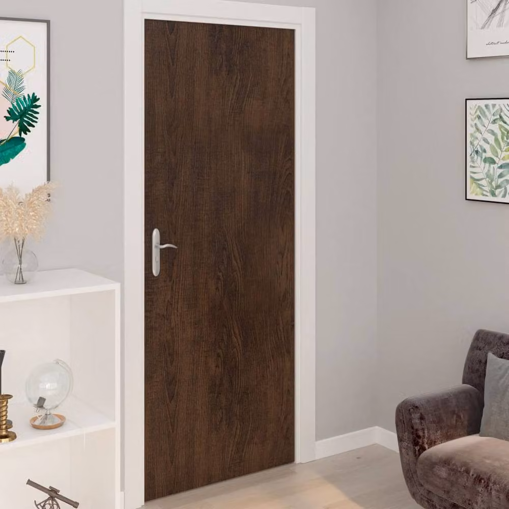 Berkfield Home Self-adhesive PVC Door Film, 2 Pack, Dark Oak Brown, W: 90 cm, H: 210 cm – 2