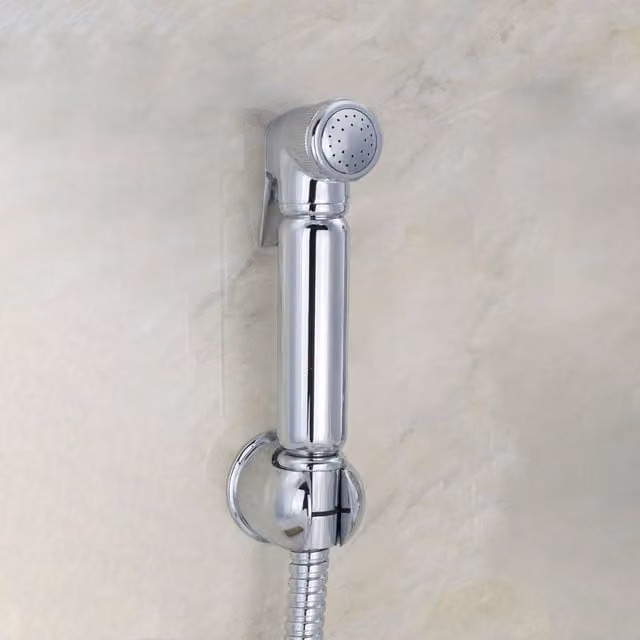 Nes Home Douche Shower Spray Kit with Holder and Hose in Silver Chrome – 1
