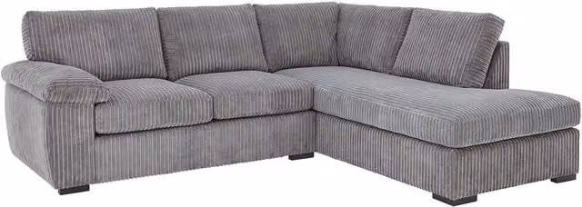 Furniture786ltd Amalfi Full Back Fabric Corner Sofa in Grey and Cream