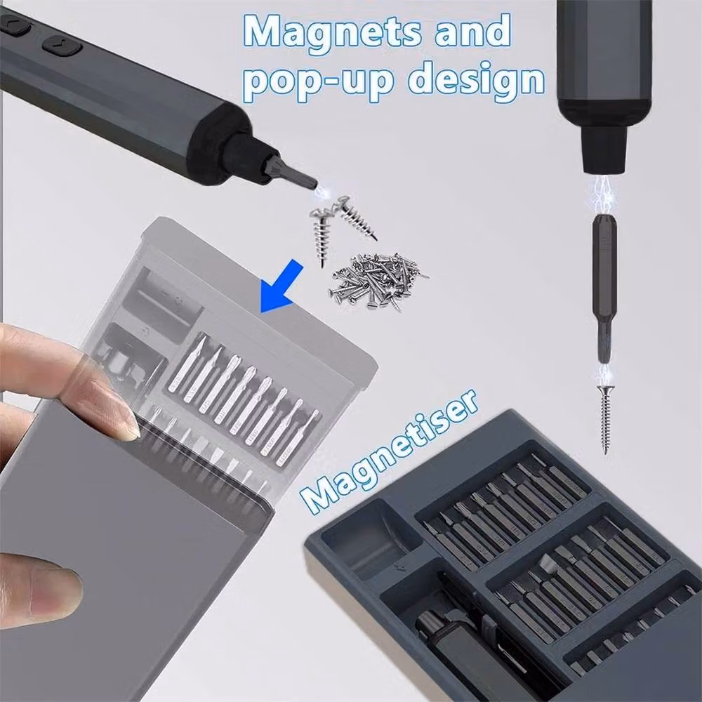 Havendro 68-in-1 Cordless Electric Precision Mini Screwdriver in Dark Grey – 3