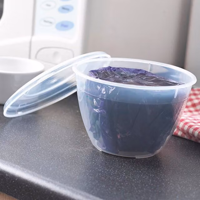 Whitefurze 1.2L Plastic Pudding Steaming Bowl in Transparent and White