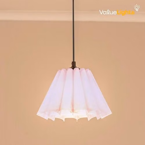 ValueLights Lauren Fabric Pleated Scallop Edge Tapered Lamp Shade in Green – 3