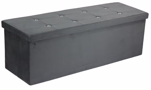 Simpa Extra Large Fold Flat Ottoman Storage in Dark Grey Brushed Velvet, L 110 cm x W 38 cm x H 37 cm – 6