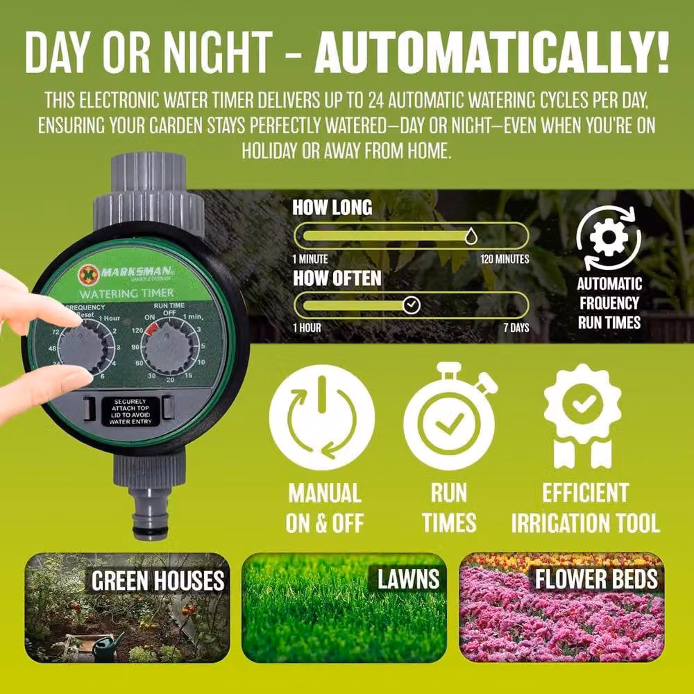 Marksman Digital Automatic Electronic Water Timer with Filter in Green – 3