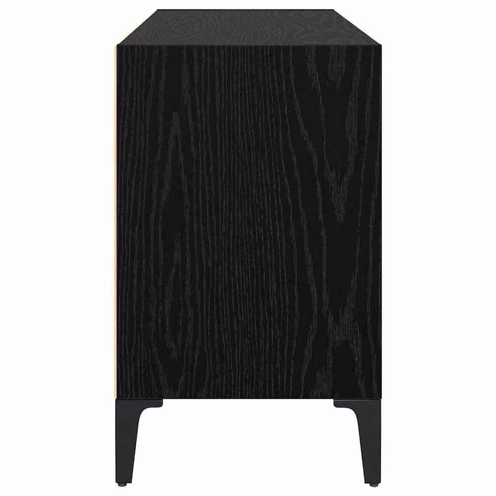 Berkfield Modern Black Oak Home Entertainment Centre in Matt MDF and Wood – 5