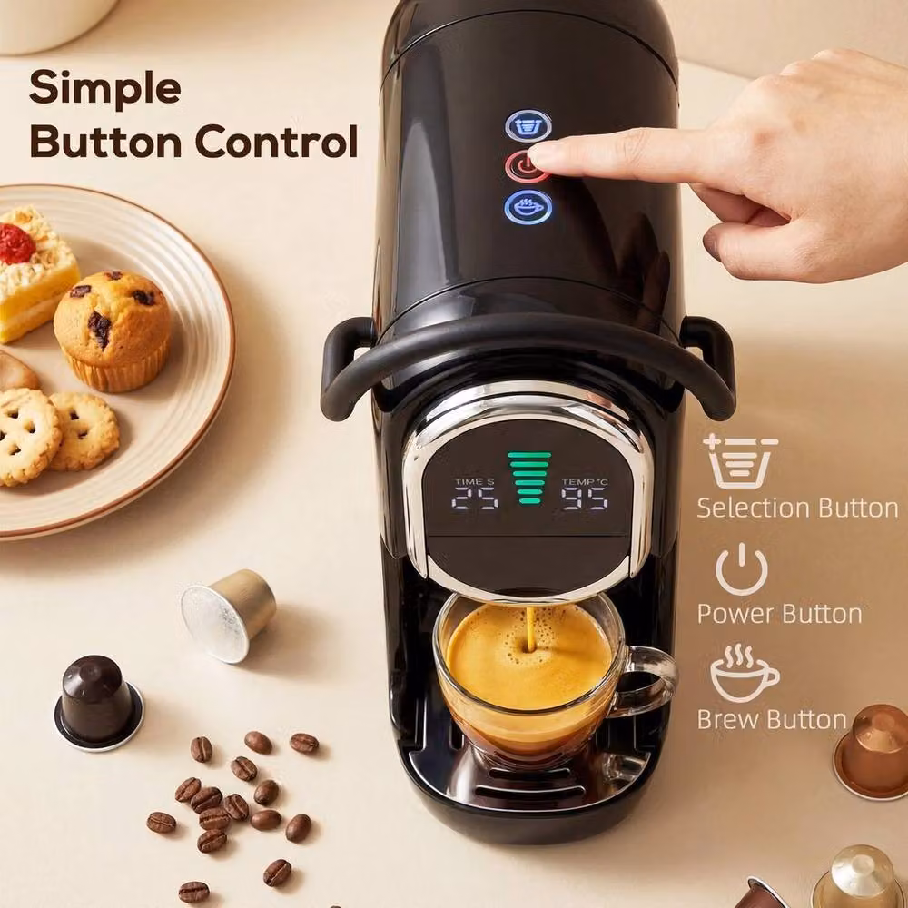 KORVIXA Pod Coffee Machine, Black – 4