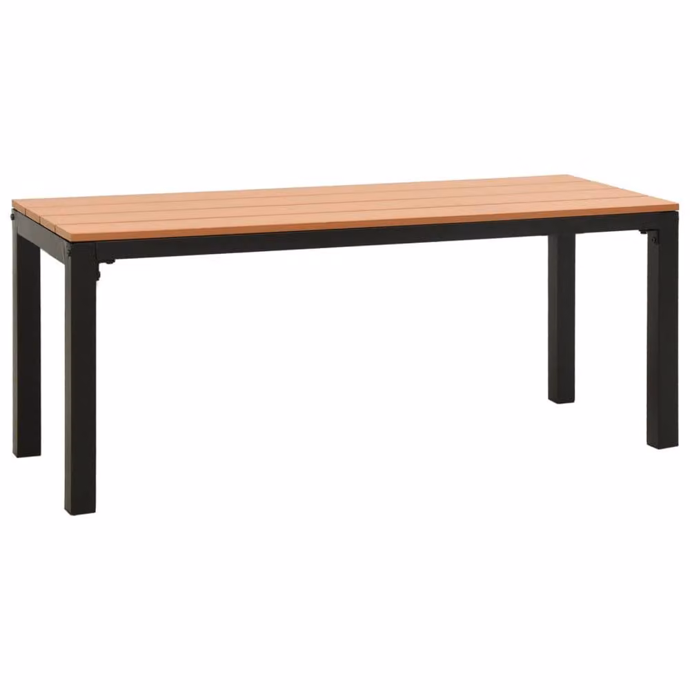 Berkfield Home Modern Garden Bench in Brown and Black Steel and WPC, Width: 110 cm – 2