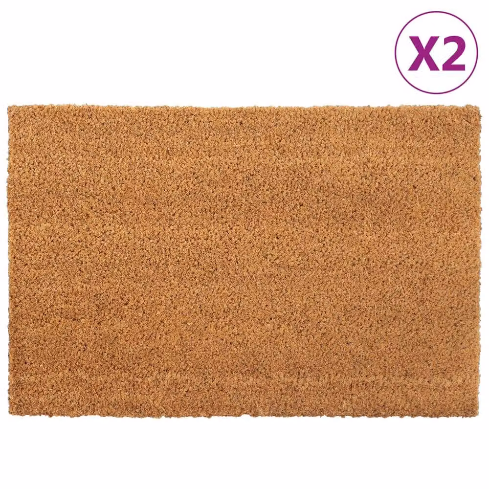Berkfield Home Set of 2 Durable Tufted Coir Door Mats, Brown, W: 40 cm x D: 60 cm – 2