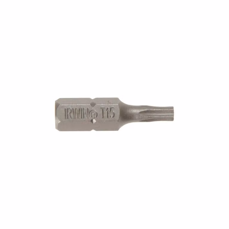IRWIN Torx Tx15 Screwdriver Bits, 25mm, Silver, Pack of 10