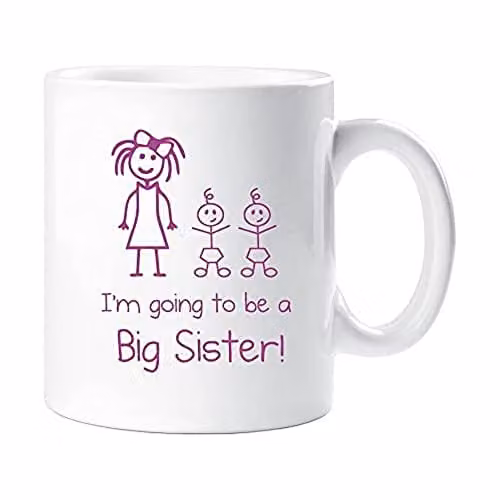 60 Second Makeover Limited I'm Going to Be A Big Sister to Twins White Ceramic Mug, 11oz