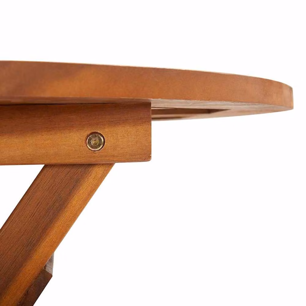 Berkfield Home Folding Garden Table in Brown Solid Acacia Wood, W: 60 cm, D: 75 cm – 4