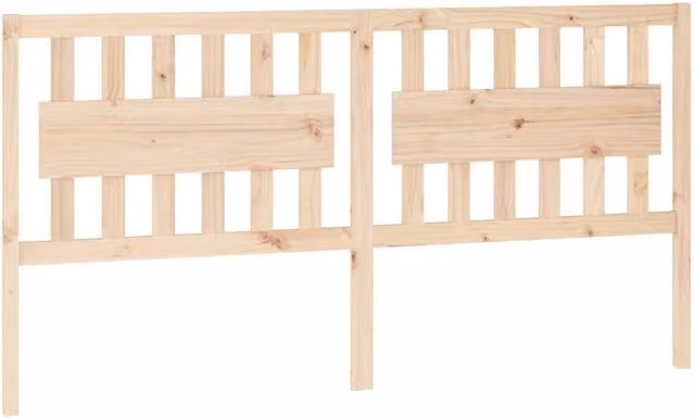 Berkfield Home Rustic Solid Pine Bed Headboard in Natural Beige, W: 185.5 cm, D: 4 cm, H: 100 cm