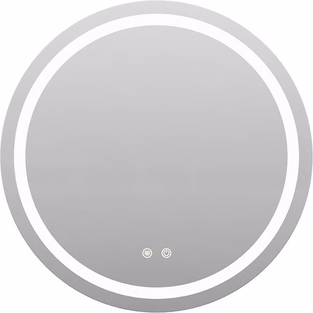 Livingandhome Round Dimmable LED Wall Mounted Bathroom Mirror in Silver, Diameter: 50 cm
