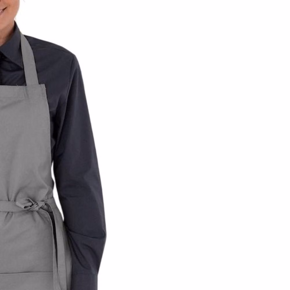 Dennys Adjustable Halter Bib Apron in Light Grey – 2