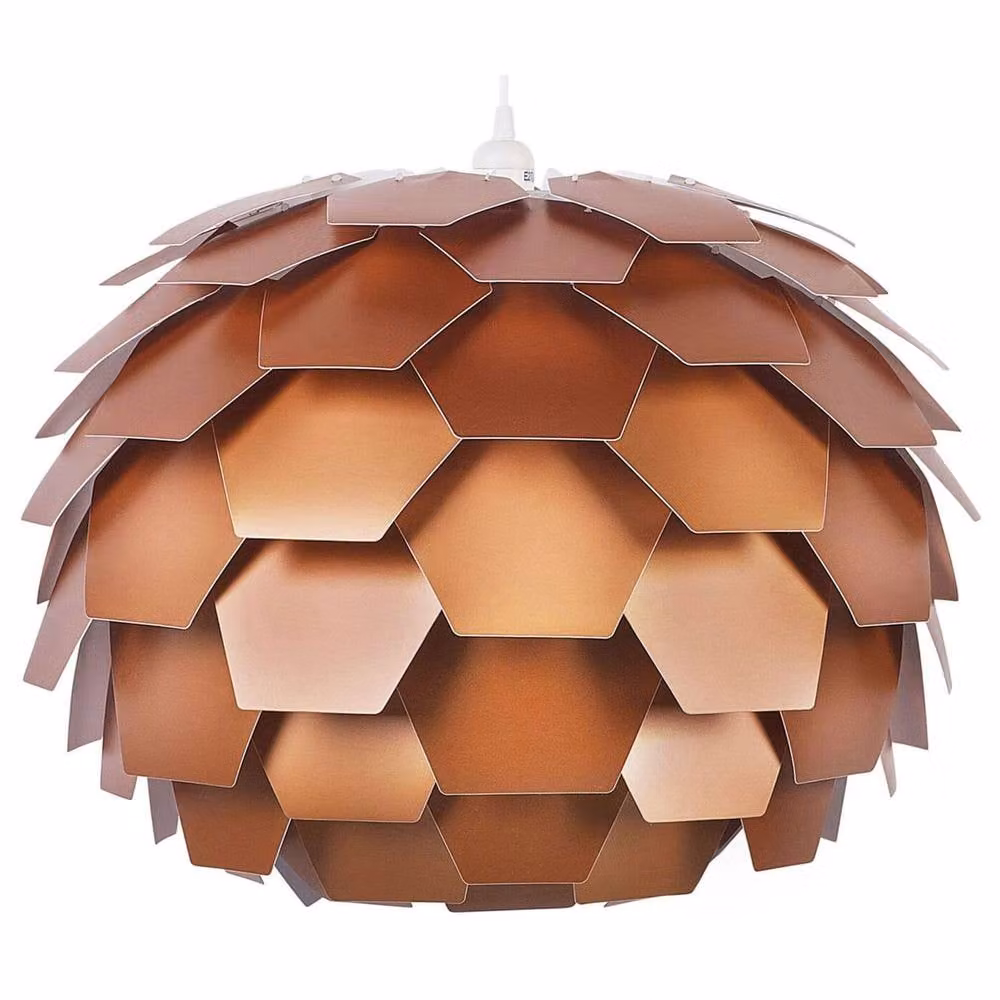 Wyld and Coco Copper Pine Cone Pendant Lamp with Globe Shade – 2