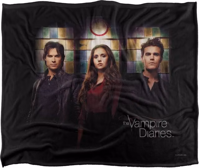 Warner Brothers The Vampire Diaries Stained Windows Silky Touch Super Soft Throw Blanket in White W/D/H: 152.4 x 127.0 cm