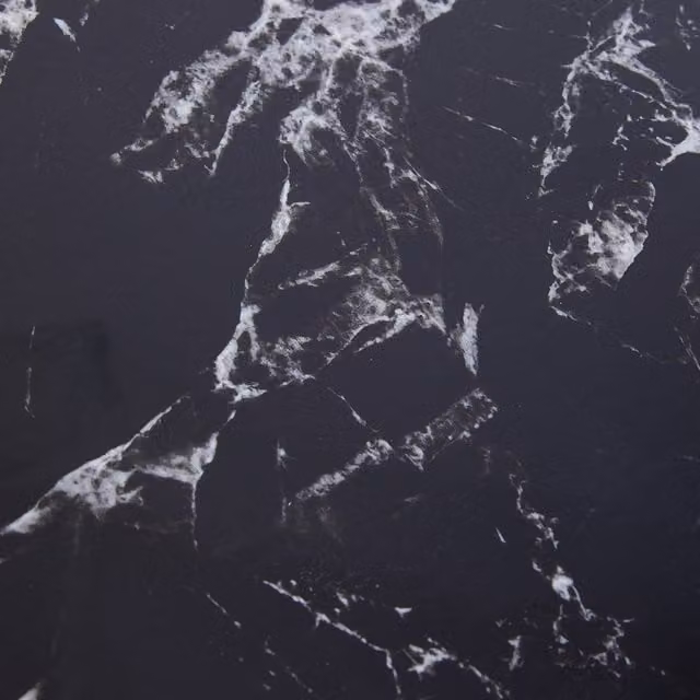 Livingandhome 10-Piece Self-Adhesive Black Marble Stone-Look PVC Wallpaper