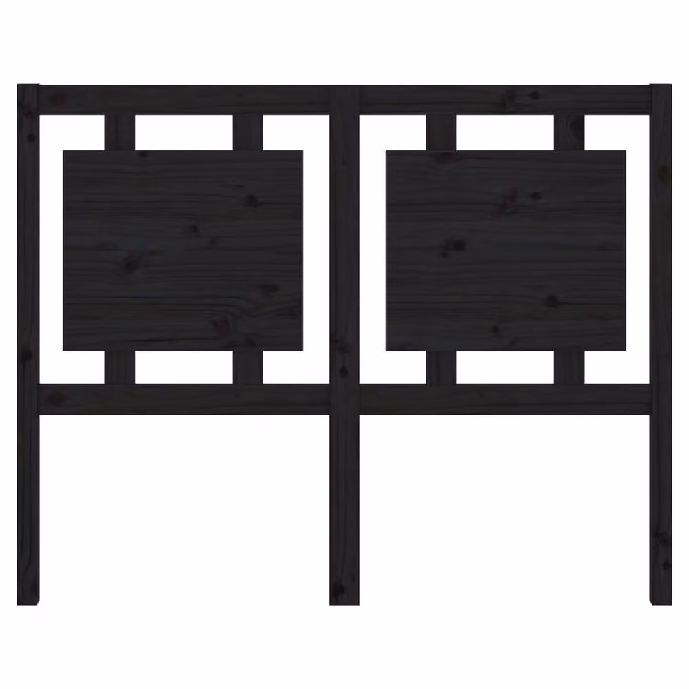 Berkfield Home Black Rustic Solid Pine Wood Bed Headboard W: 125.5 cm, D: 4 cm, H: 100 cm – 3