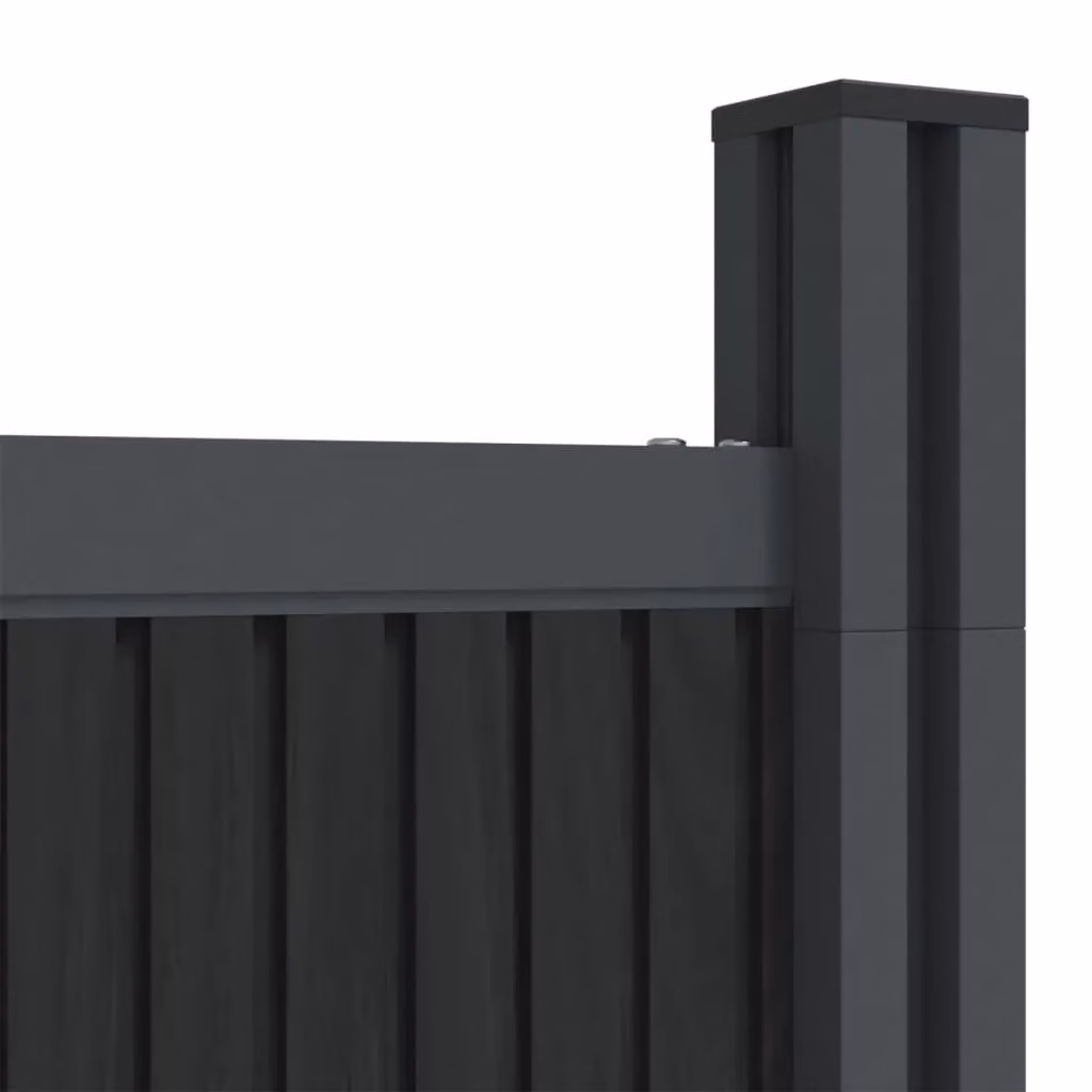 Berkfield Home Grey WPC and Aluminium Fence Panel, W: 699 cm, H: 186 cm – 4