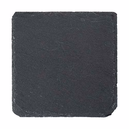 Argon Tableware Square Black Slate Coasters, 6 Piece, 10 cm – 3