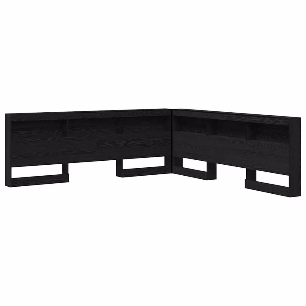 Berkfield Home Black Oak Storage Headboard with Shelf, Width: 180 cm – 3