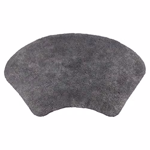 Allure Bath Fashions Curved Cotton Shower Mat in Charcoal Grey, W/D/H: 48 x 80 x 1 cm – 5