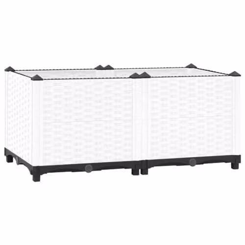 vidaXL White Plastic Raised Bed W/D/H: 80 x 40 x 38 cm