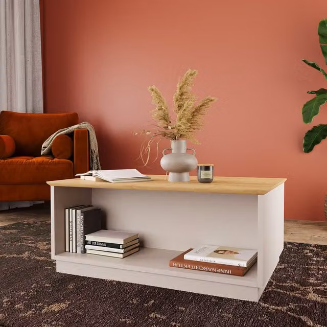 Bimossa Modern Rectangular Coffee Table in Oak and Grey