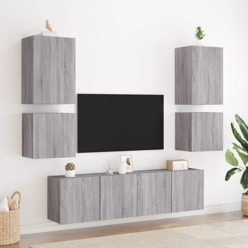 Berkfield Home Modern Grey Sonoma TV Wall Cabinet, W/D/H: 40.5 x 30 x 40 cm – 2