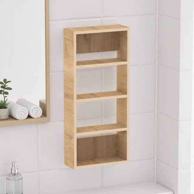 Decortie Rafina Four-Tier Wall-Mounted Shelf Unit in Brown – 1