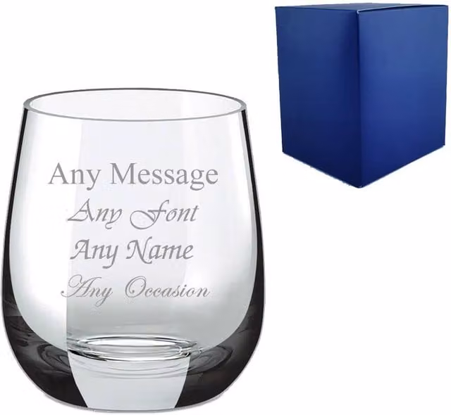 Uniqueful Personalised Lunar Whiskey Tumbler, 377 ml, Clear