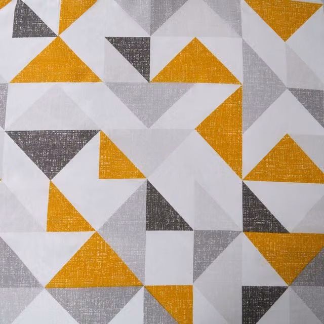 OHS Geo Shapes Reversible Duvet Cover and Pillowcase Set in Yellow and Multicolour, W/D/H: 90 x 190 cm